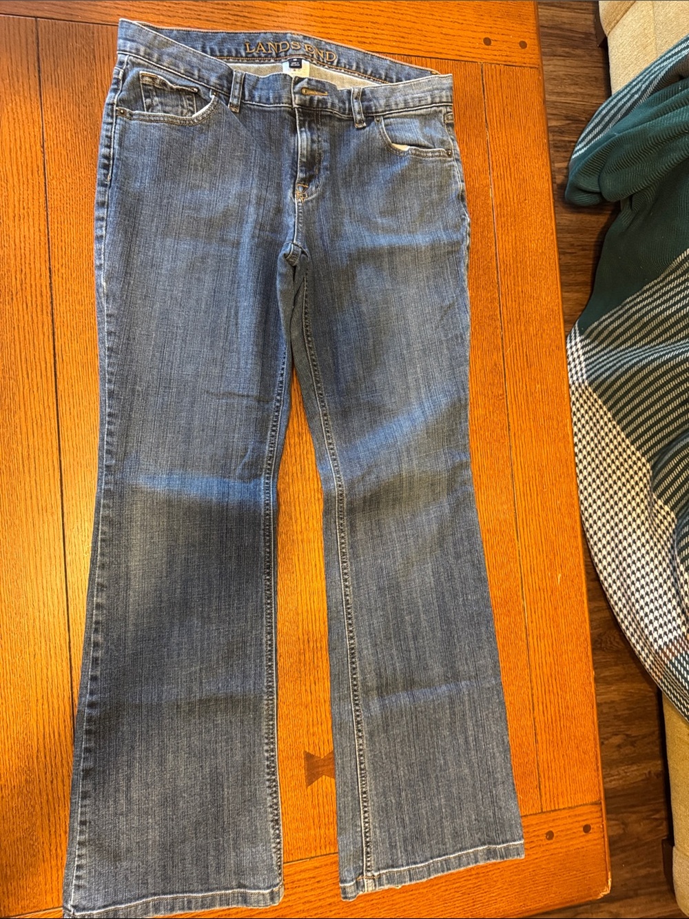Lands' End Women's Flared Jeans in Medium Blue Wash